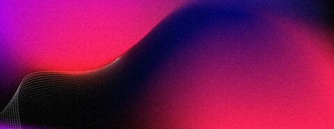 L'image montre une bannière aux couleurs vives avec des dégradés de violet, rose et rouge, créant un effet dynamique et vibrant. En bas à gauche, des points blancs forment une ligne courbée, ajoutant une dimension graphique intéressante à l'ensemble.