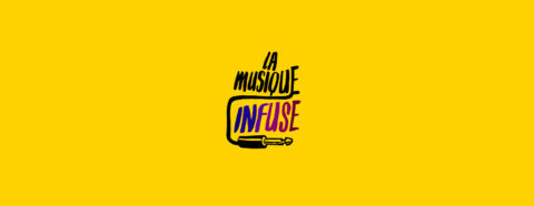Logo "La Musique Infuse" sur fond jaune vibrant.